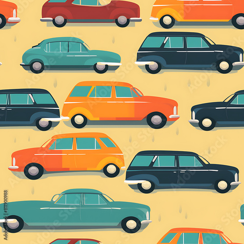 Car digital art seamless pattern  the design for apply a variety of graphic works