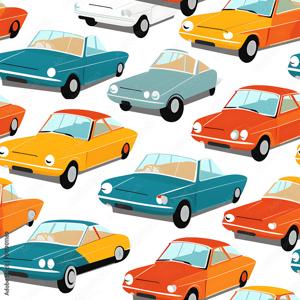Car digital art seamless pattern, the design for apply a variety of graphic works Car digital art seamless pattern, the design for apply a variety of graphic works