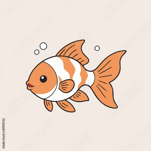 Vector illustration of a playful Goldfish for preschoolers' storytime