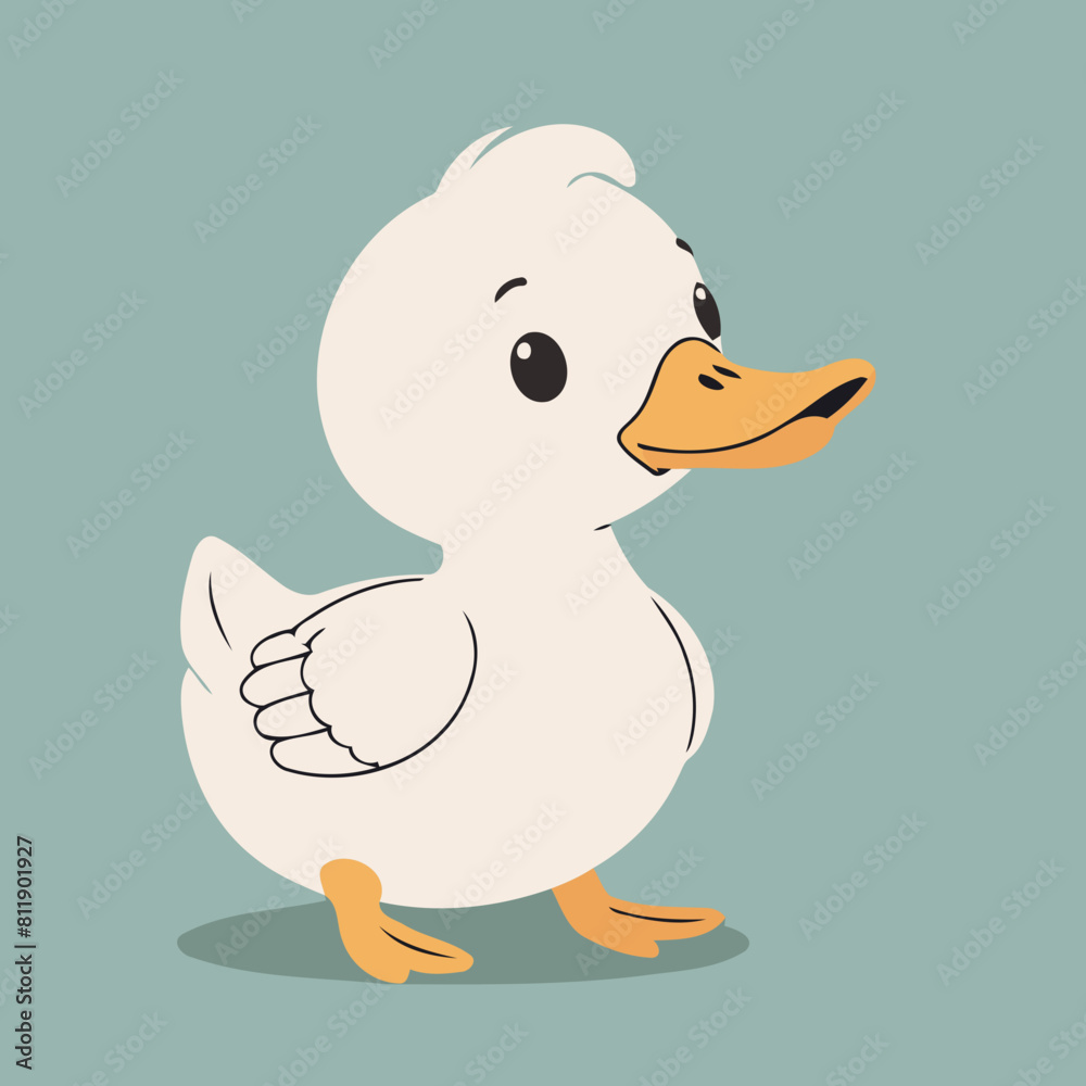 Vector illustration of an adorable Duck for young readers' books Vector illustration of an adorable Duck for young readers' books