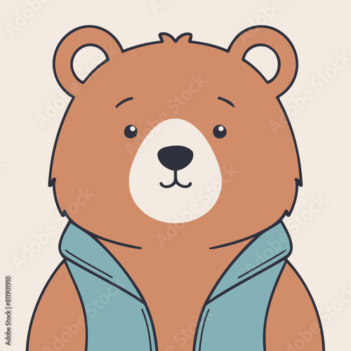 Vector illustration of a sweet Bear for youngsters' imaginative journeys