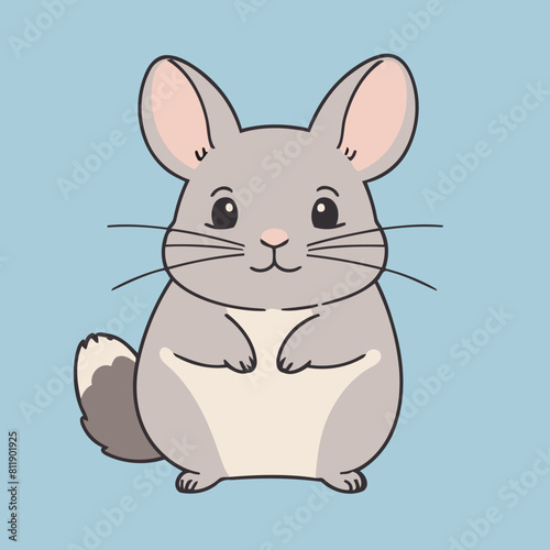 Cute vector illustration of a Chinchilla for early readers' delight