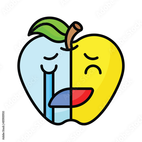 Happy sad feelings emoji icon, ready to use vector design