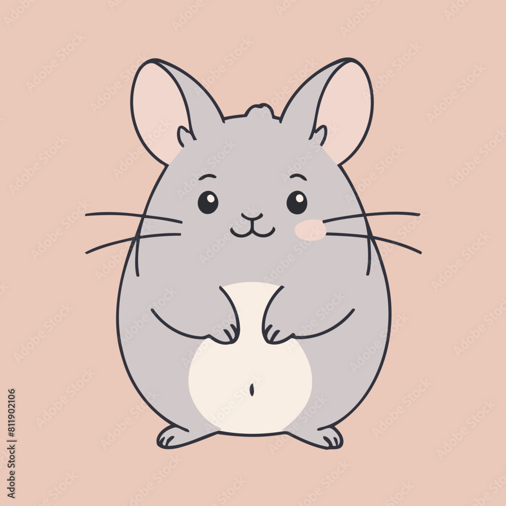 Vector illustration of an adorable Chinchilla for young readers' books Vector illustration of an adorable Chinchilla for young readers' books