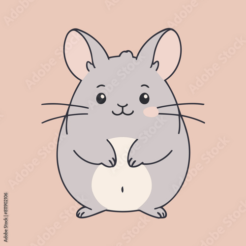 Vector illustration of an adorable Chinchilla for young readers' books