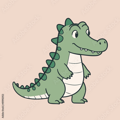 Cute Alligator vector illustration for preschoolers  learning moments