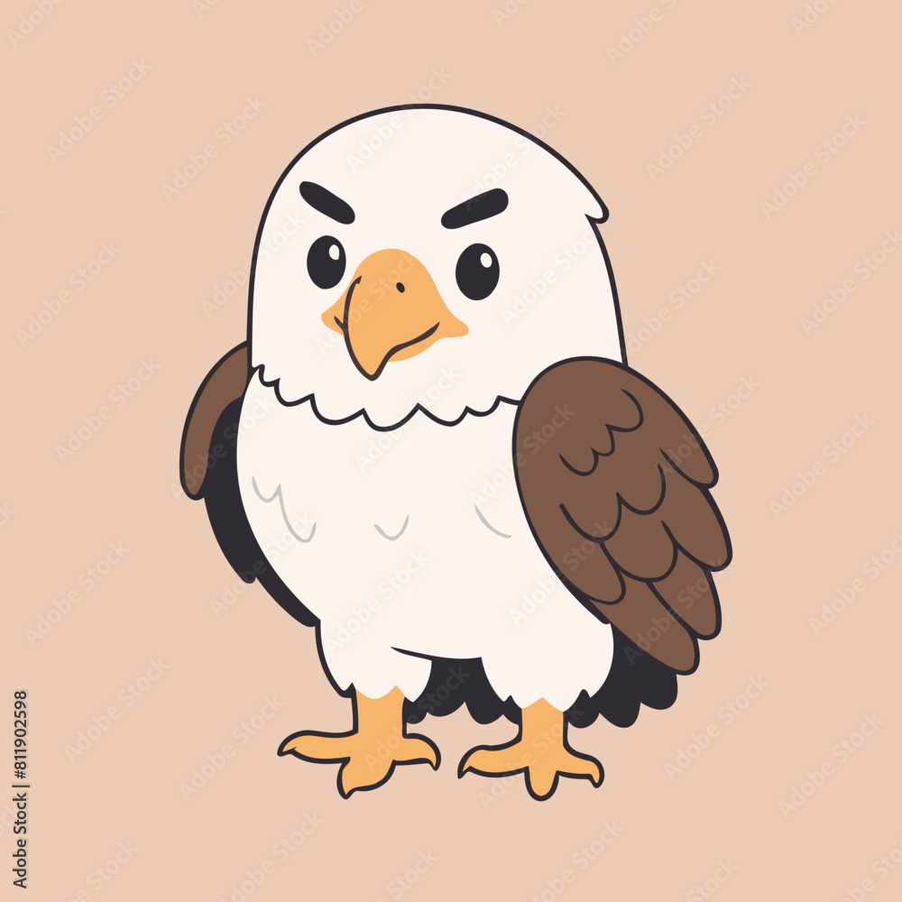 Cute vector illustration of a Eagle for children's bedtime stories Cute vector illustration of a Eagle for children's bedtime stories