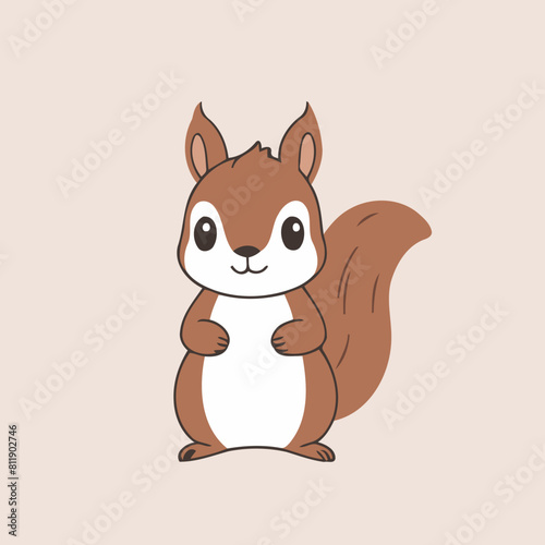 Vector illustration of a playful Squirrel for preschoolers' storytime