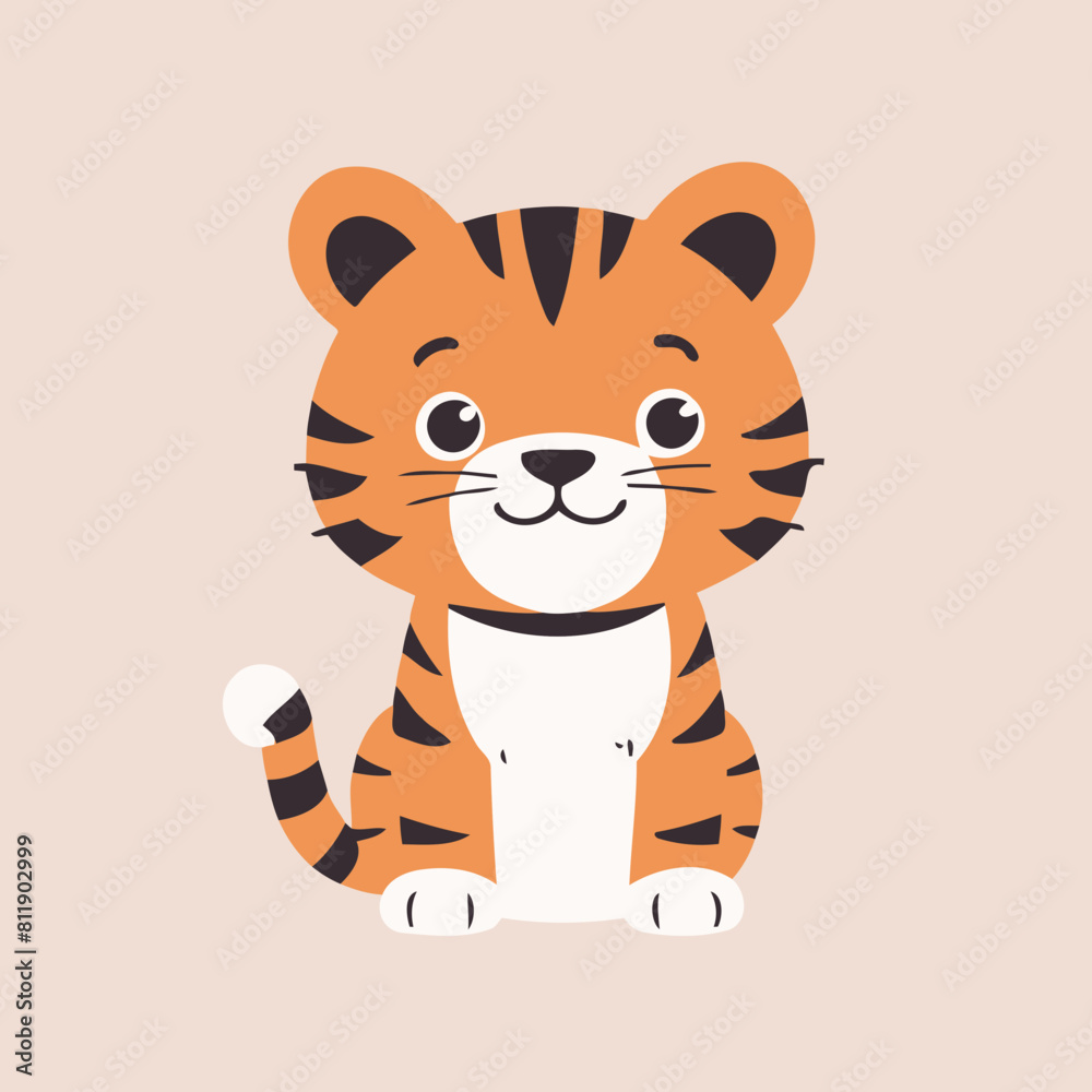 Cute Tiger vector illustration of a for toddlers books Cute Tiger vector illustration of a for toddlers books