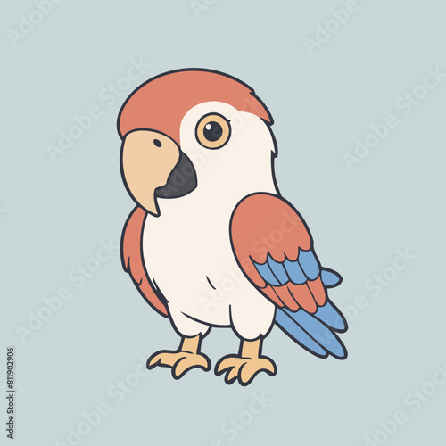 Vector illustration of a playful Macaw for preschoolers' storytime