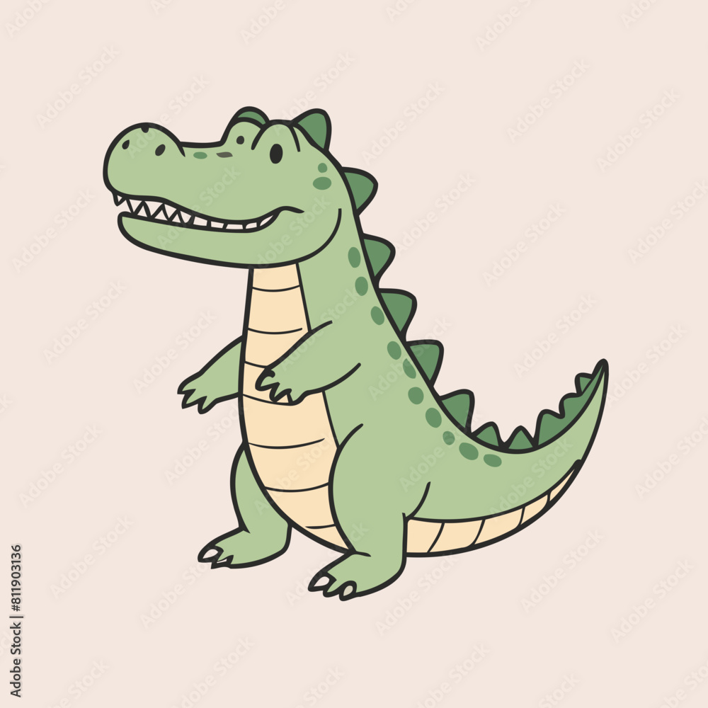 Fototapeta premium Cute Crocodile for children book vector illustration