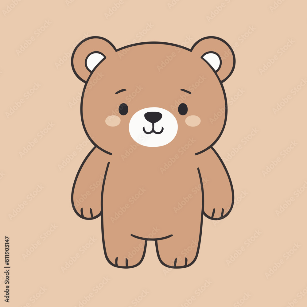 Obraz premium Vector illustration of a cute Bear for children book