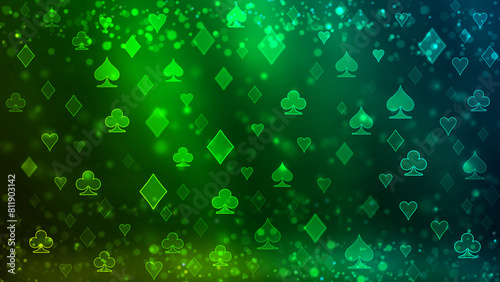 Abstract poker blurred green pattern.
