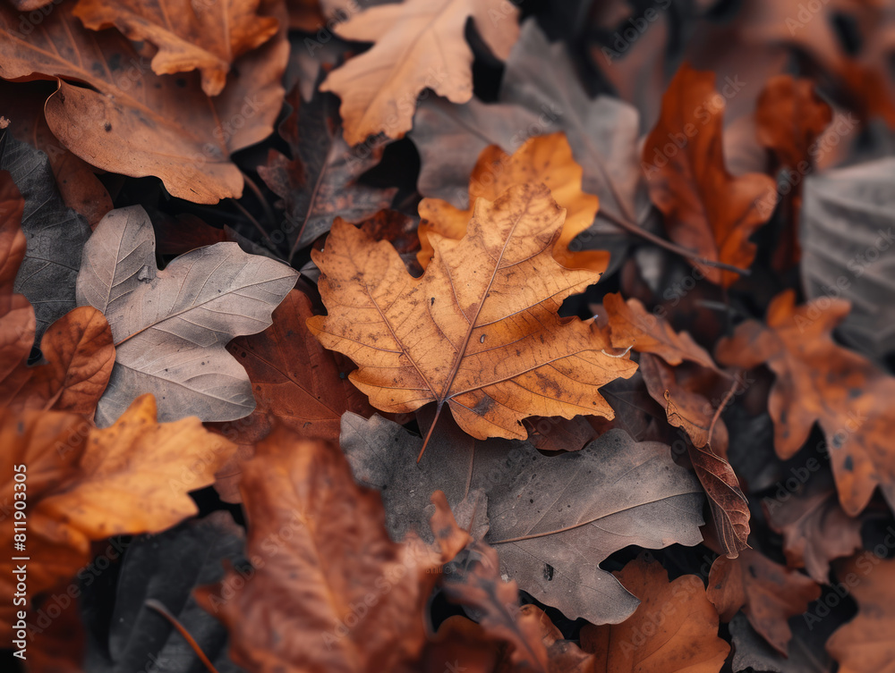 Dark autumn leaves on the ground Dark autumn leaves on the ground