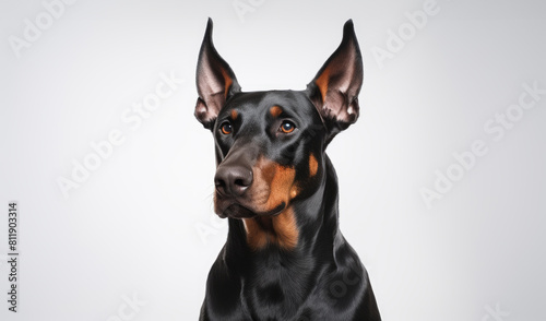 Doberman dog with standing ears