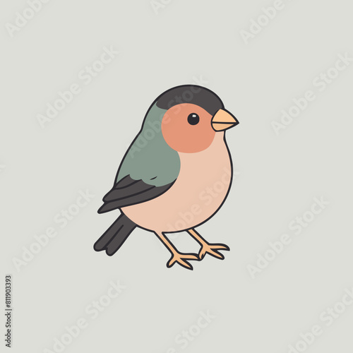 Cute Finch for early readers' adventure books vector illustration