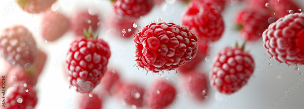 Fresh Raspberries with Waterdrops Fresh Raspberries with Waterdrops
