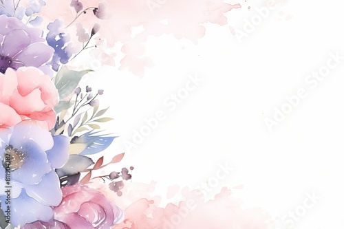 Artistic Tribute Stationery: Watercolor Background with Mother's Day Accents, Delicate Pastel Colors, and a Blank Area for Personal Notes.