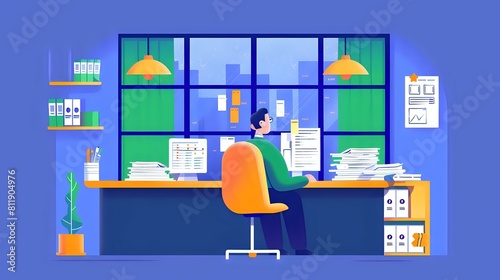 Wallpaper Mural Senior Accountant's Office: Financial Data Analysis Tools in Modern Environment Torontodigital.ca