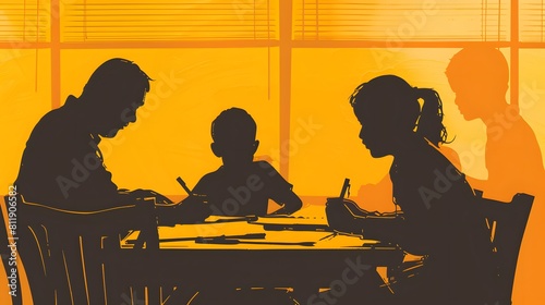 silhouettes of Family