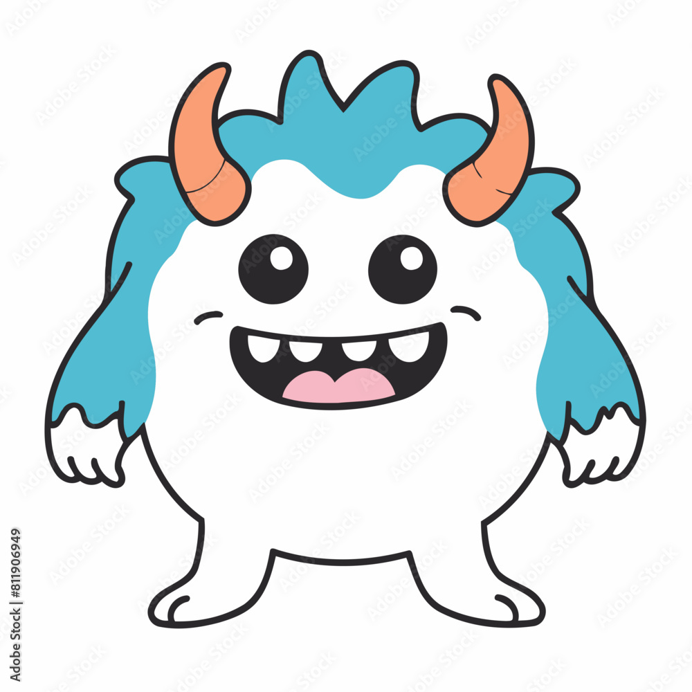 Vector illustration of a cute Monster for kids Vector illustration of a cute Monster for kids