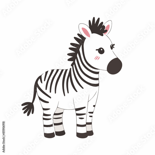 Vector illustration of an enchanting Zebra for kids' storytelling