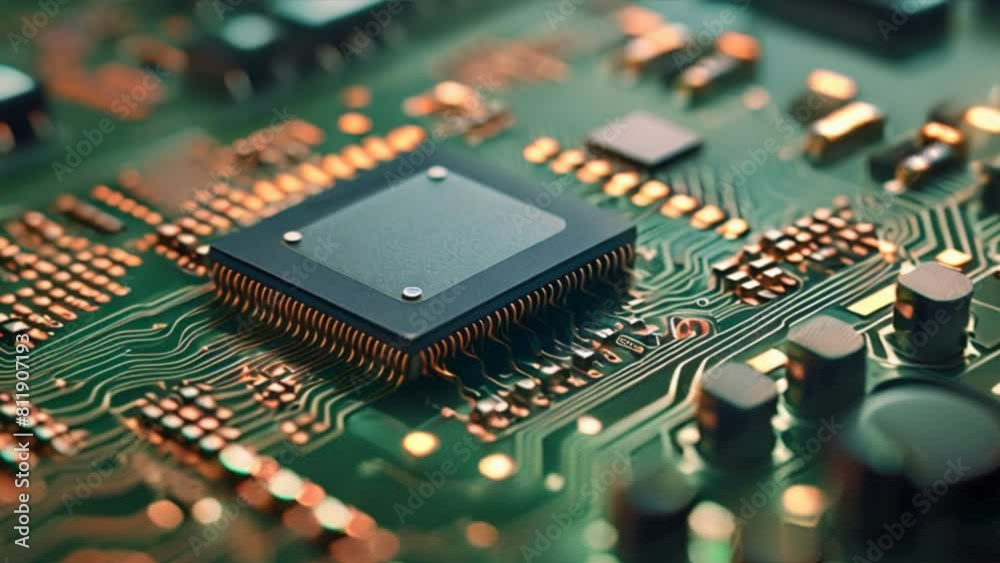 a circuit board with intricate electronic components, a circuit board with intricate electronic components,