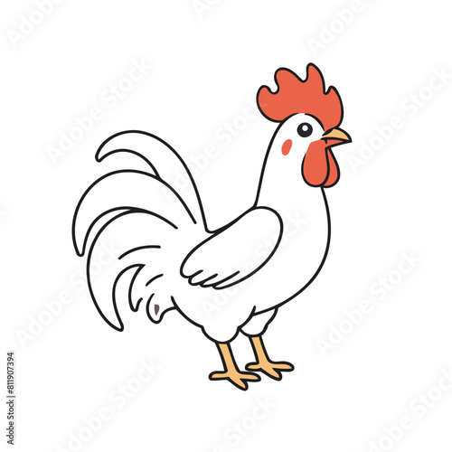 Cute Rooster for toddlers vector illustration