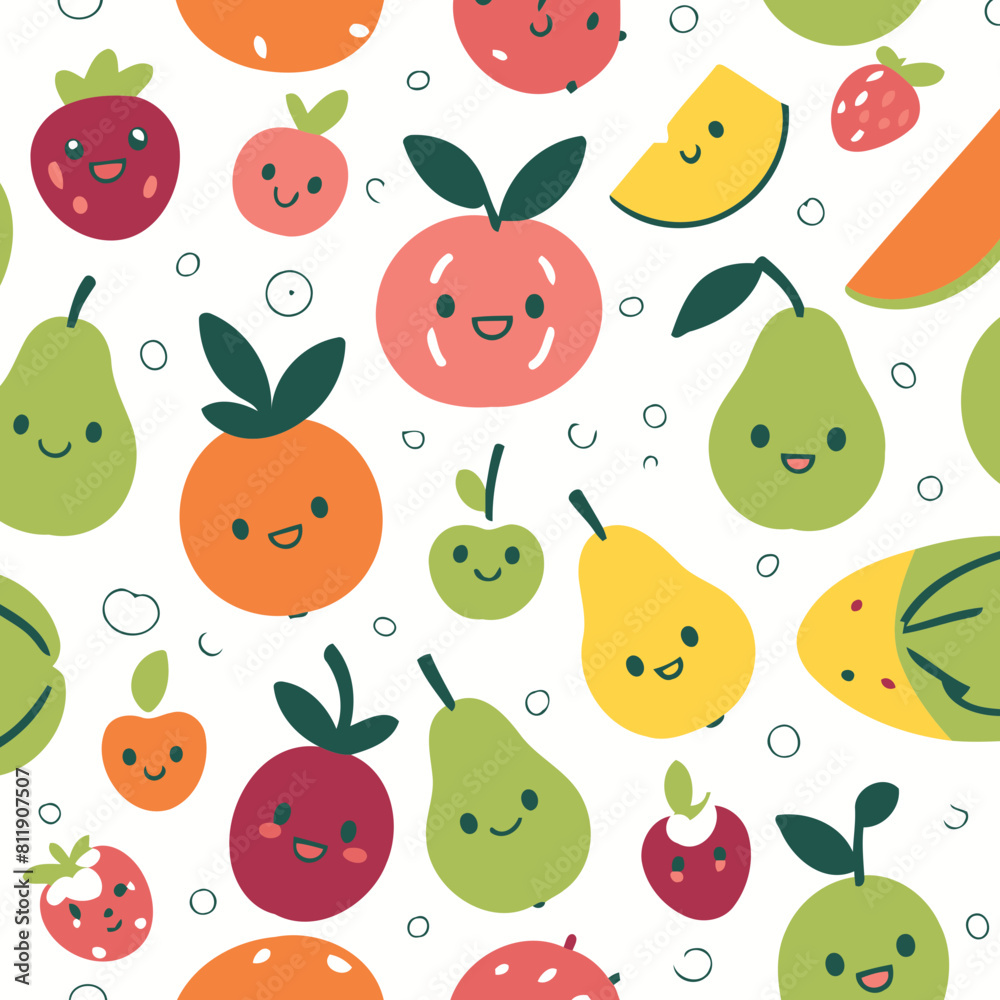 Cute vector illustration of a Fruits for kids Cute vector illustration of a Fruits for kids