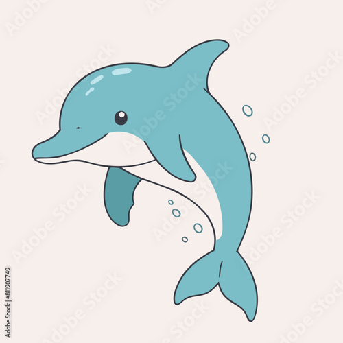 Vector illustration of a sweet Dolphin for youngsters' imaginative journeys