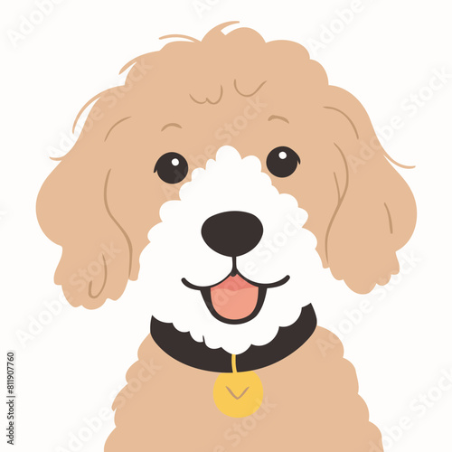 Cute Goldendoodle for kids' storybook vector illustration