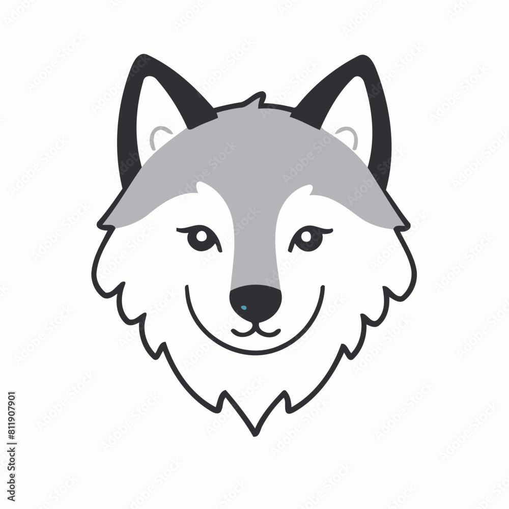 Vector illustration of a cute Wolf for children Vector illustration of a cute Wolf for children