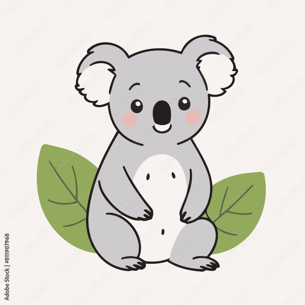 Cute Koala vector illustration for little ones' bedtime routines Cute Koala vector illustration for little ones' bedtime routines