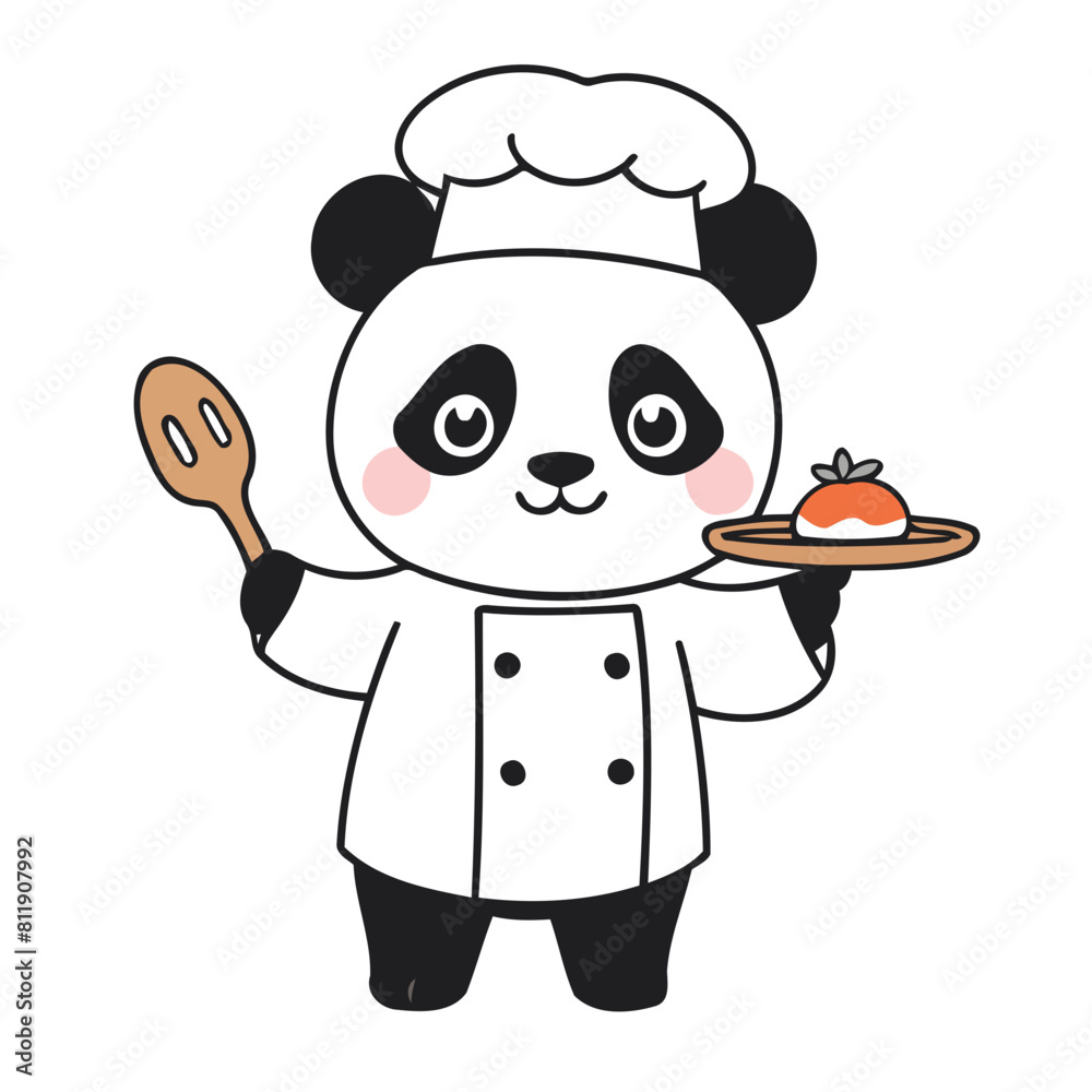 Vector illustration of a winsome Panda for children's literature Vector illustration of a winsome Panda for children's literature