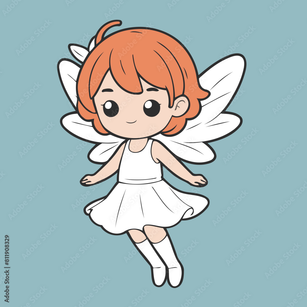Cute vector illustration of a Fairy for children book Cute vector illustration of a Fairy for children book