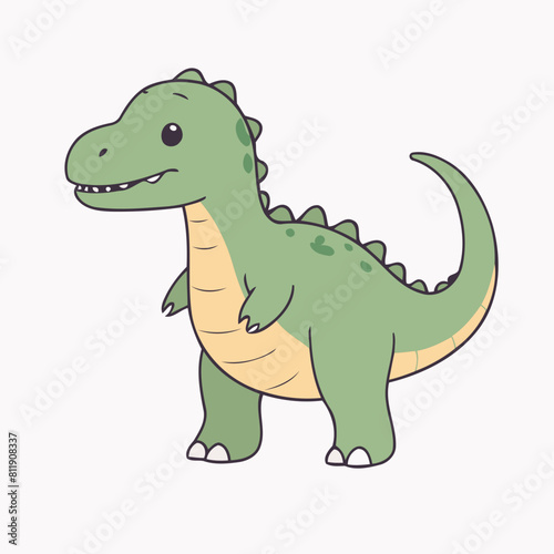 Cute vector illustration of a Diplodocus for children book