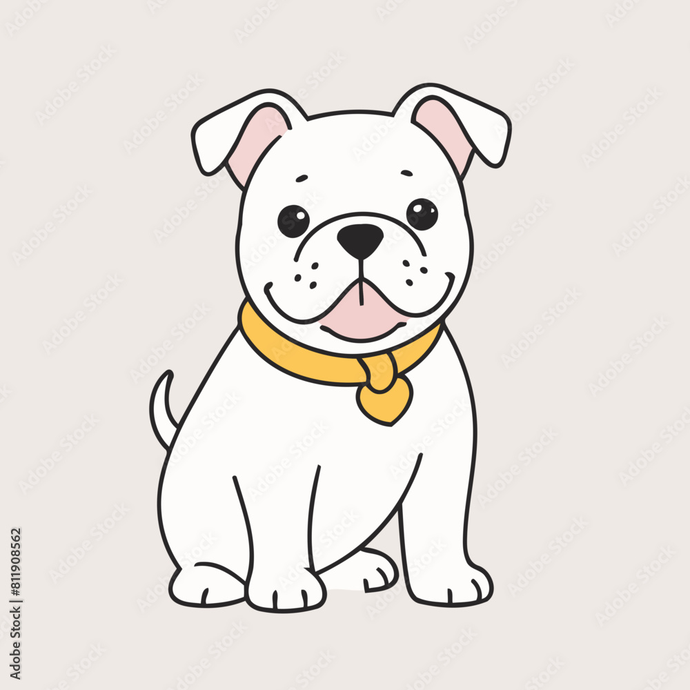 Fototapeta premium Vector illustration of a cute Dog for children