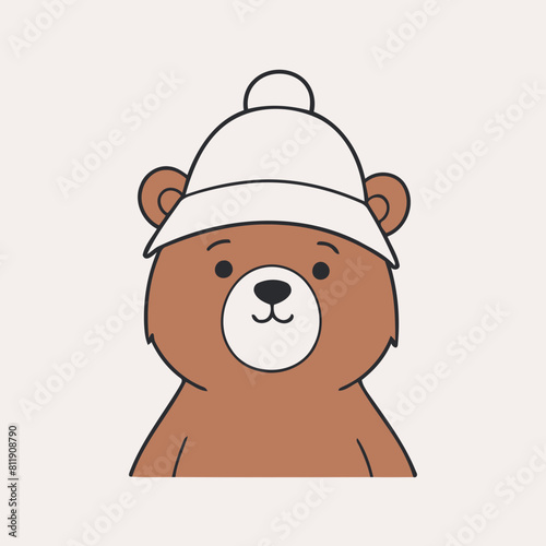 Cute vector illustration of a Bear for youngsters' imaginative stories