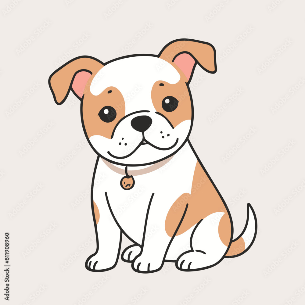 Fototapeta premium Vector illustration of a cute Dog for children story book