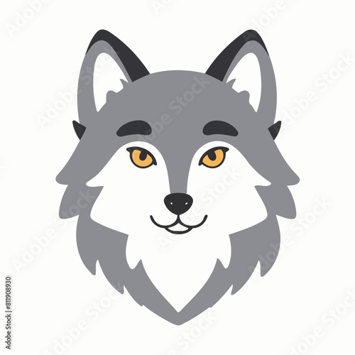 Cute Wolf vector illustration of a for toddlers books