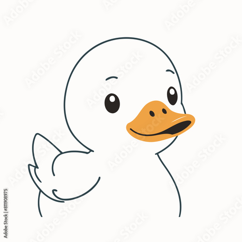 Vector illustration of a sweet Duck for youngsters' imaginative journeys