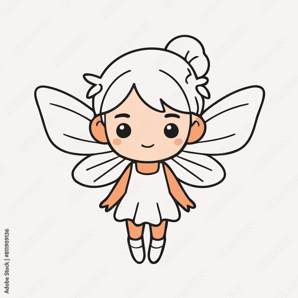Cute vector illustration of a Fairy for early readers' delight Cute vector illustration of a Fairy for early readers' delight