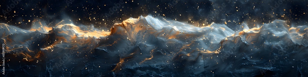 Fototapeta premium Dramatic Swirling Marble Texture with Cosmic Nebula-like Background