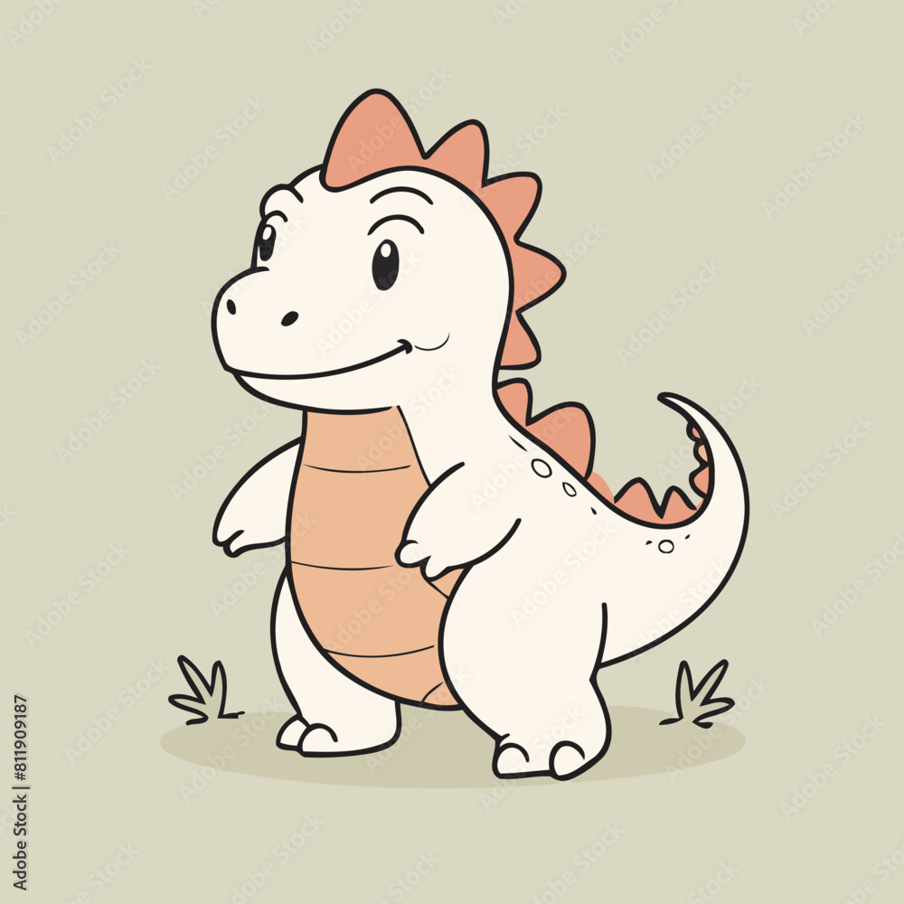 Fototapeta premium Cute Dino for children book vector illustration