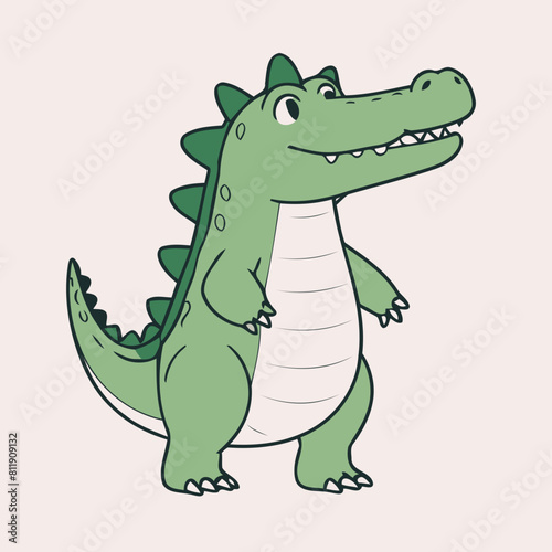 Cute Crocodile vector illustration of a for toddlers books