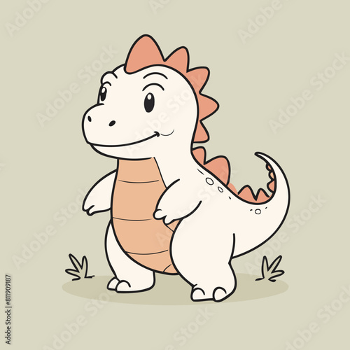 Cute Dino for children book vector illustration