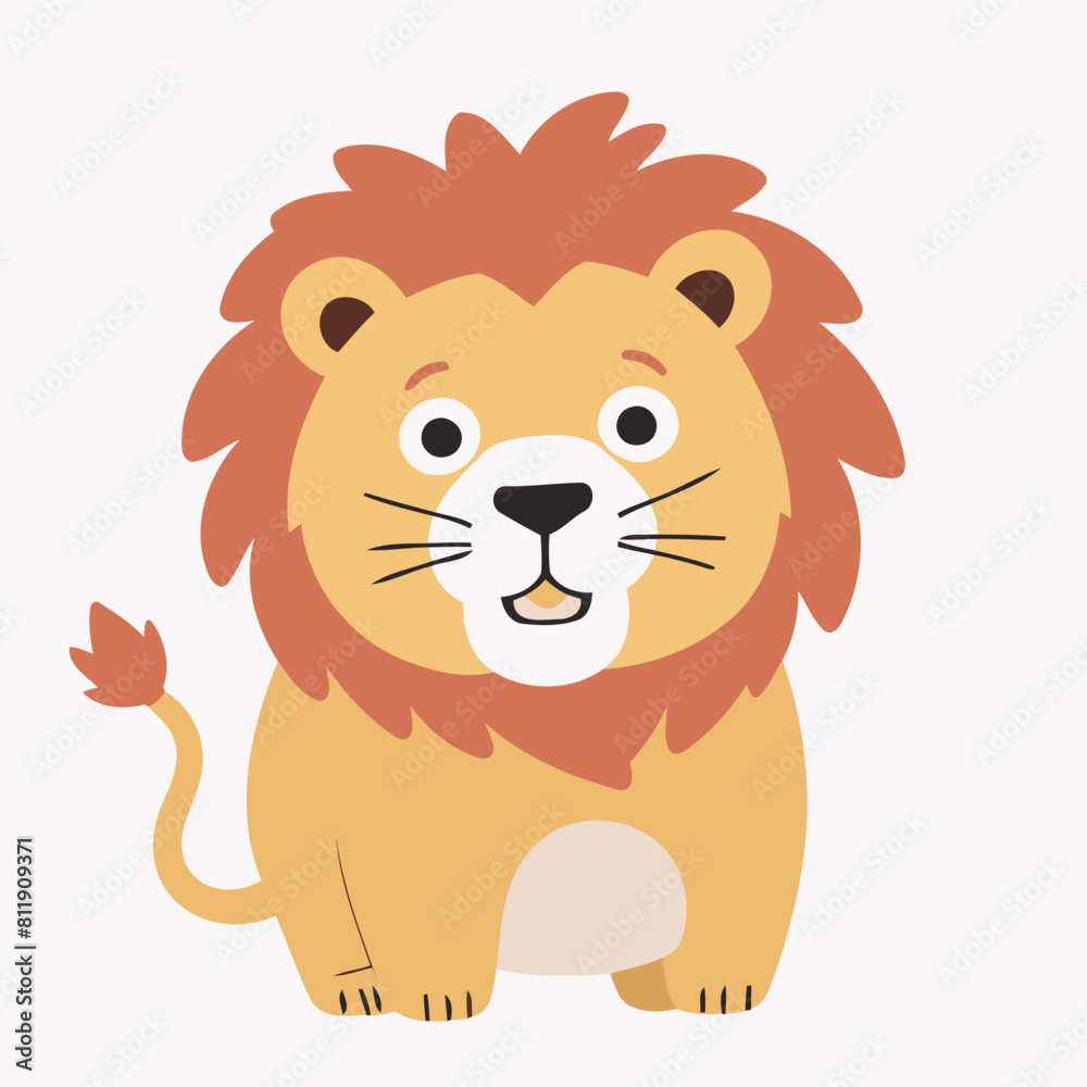 Fototapeta premium Vector illustration of a cute Lion for children story book