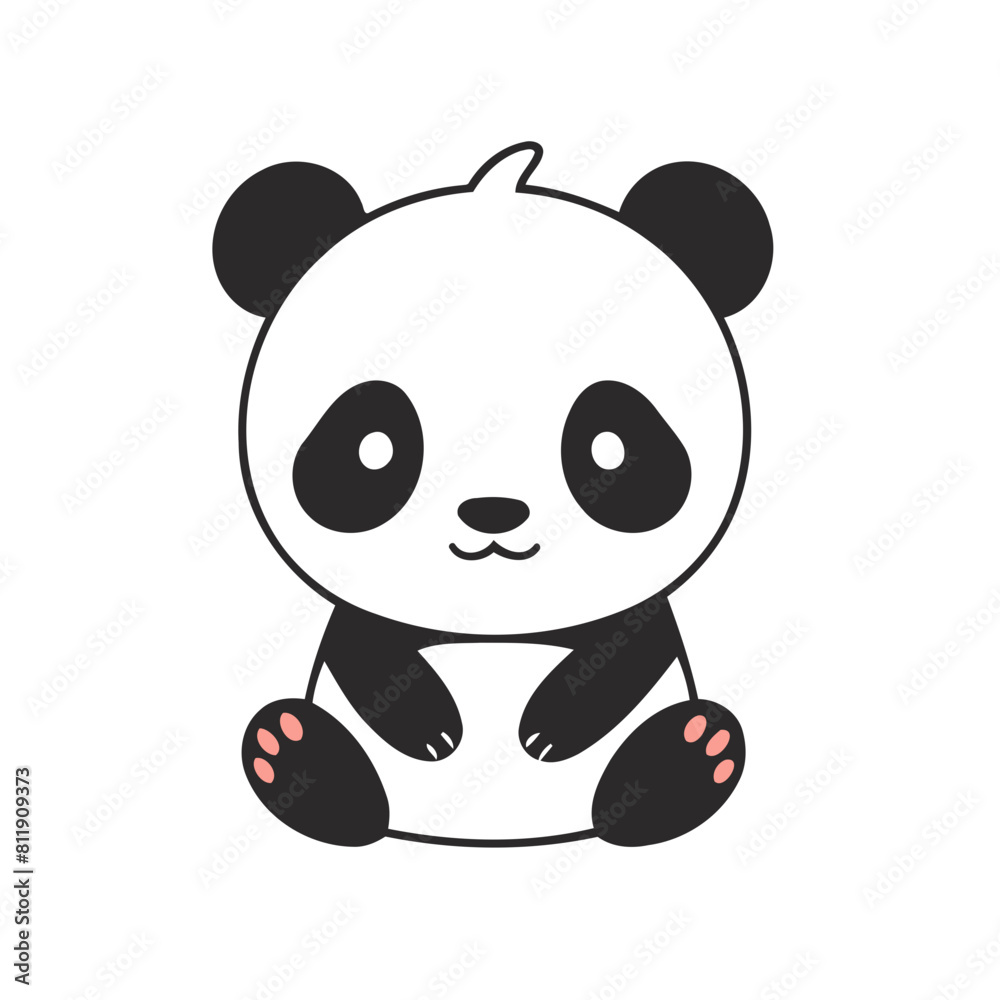 Cute vector illustration of a Panda for children story book Cute vector illustration of a Panda for children story book