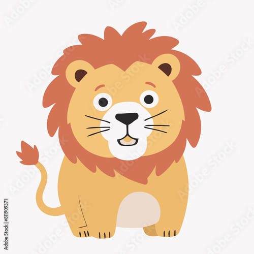 Vector illustration of a cute Lion for children story book