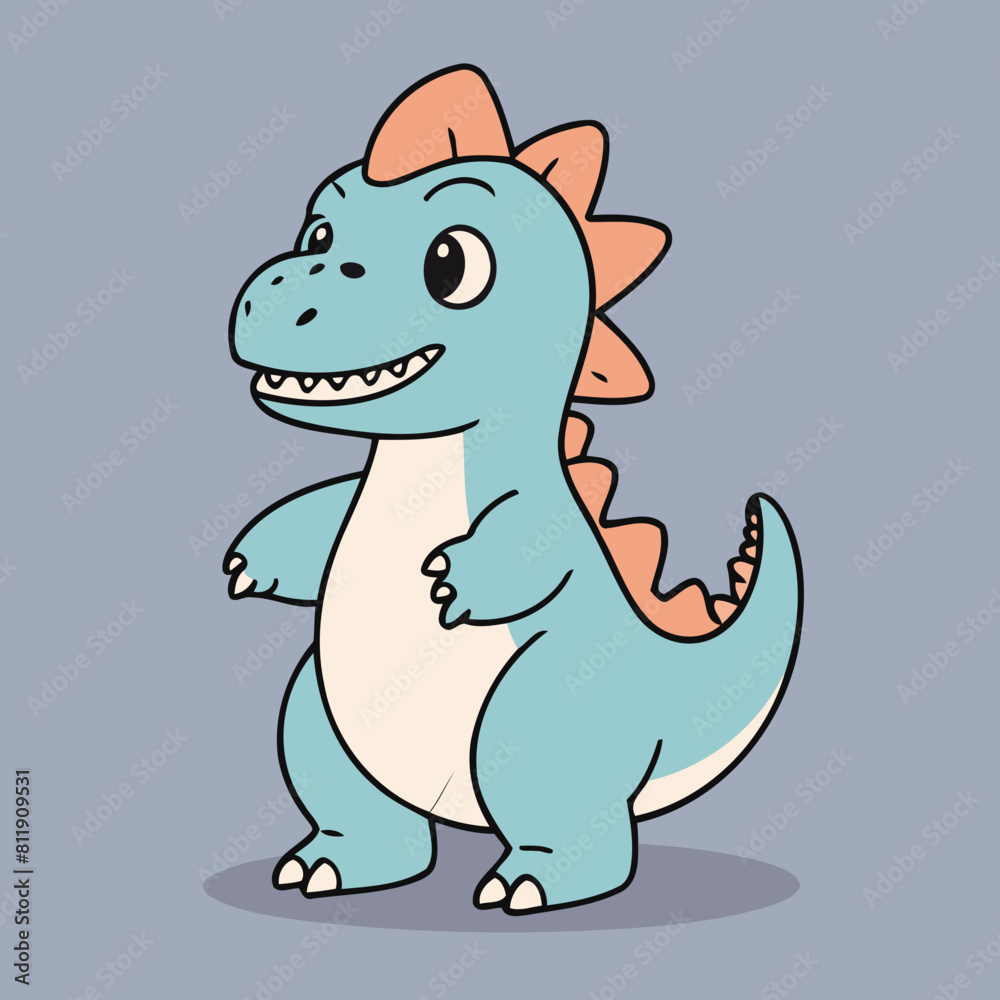 Cute Dino for children story book vector illustration
